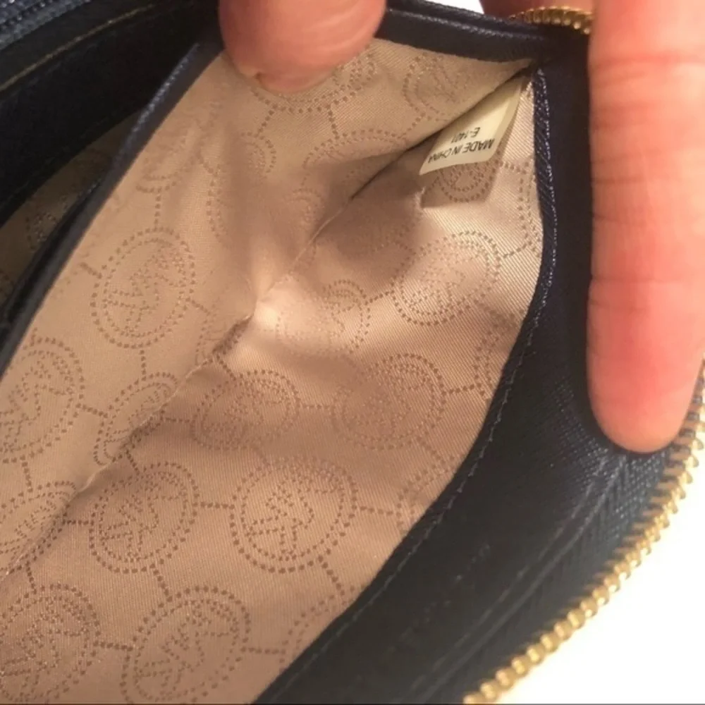 Michael kors blue saffiano leather clutch wallet